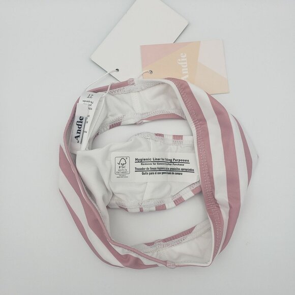 Andie Swim Kids Bikini Set Toddler Girls' Size 2T Pink Rose Stripe Summer Wear - Picture 11 of 13